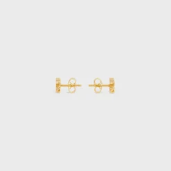 Triomphe Gourmette Studs in Brass with Gold Finish