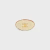 Triomphe Hair Clip in Shearling, Calfskin, Brass with Gold Finish and Steel