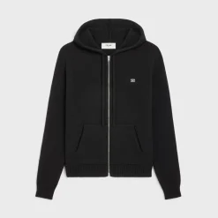 triomphe hooded sweater in wool and cashmere