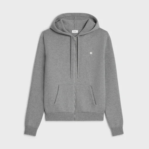 triomphe hooded sweater in wool and cashmere