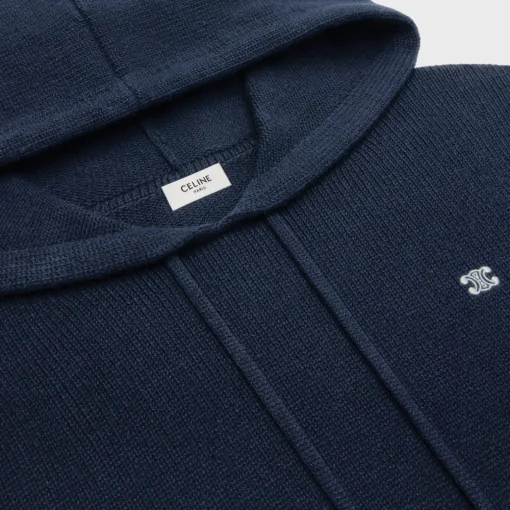 triomphe hooded sweater in cashmere wool