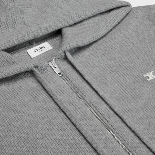 triomphe hooded sweater in wool and cashmere