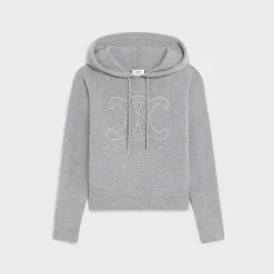 triomphe hoodie in sporty wool and cashmere