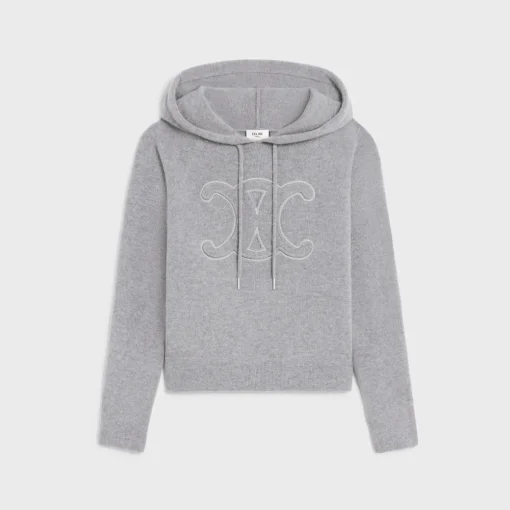 triomphe hoodie in sporty wool and cashmere