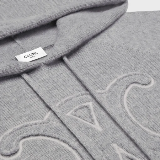triomphe hoodie in sporty wool and cashmere