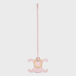 TRIOMPHE KEYRING CHARM in SMOOTH CALFSKIN with Gold Finishing