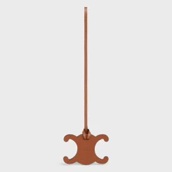 TRIOMPHE KEYRING CHARM in SMOOTH CALFSKIN with GOLD FINISHING