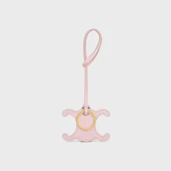 TRIOMPHE KEYRING CHARM in SMOOTH CALFSKIN with Gold Finishing