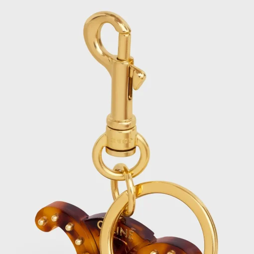 TRIOMPHE KEYRING CHARM in PLEXIGLASS with GOLD FINISHING
