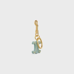 TRIOMPHE KEYRING CHARMS in ACETATE with GOLD FINISHING