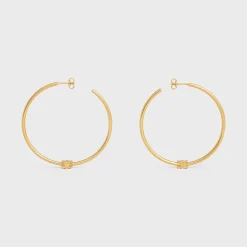 Triomphe Large Hoops in Brass with Gold Finish