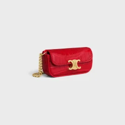 TRIOMPHE LIPSTICK CASE ON CHAIN IN NILOTICUS CROCODILE
