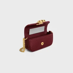 TRIOMPHE LIPSTICK CASE ON CHAIN IN LIZARD
