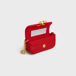 TRIOMPHE LIPSTICK CASE ON CHAIN IN NILOTICUS CROCODILE