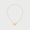 Triomphe Lock Necklace in Brass with Gold Finish