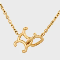Triomphe Lock Necklace in Brass with Gold Finish