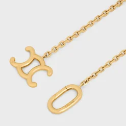 Triomphe Lock Necklace in Brass with Gold Finish