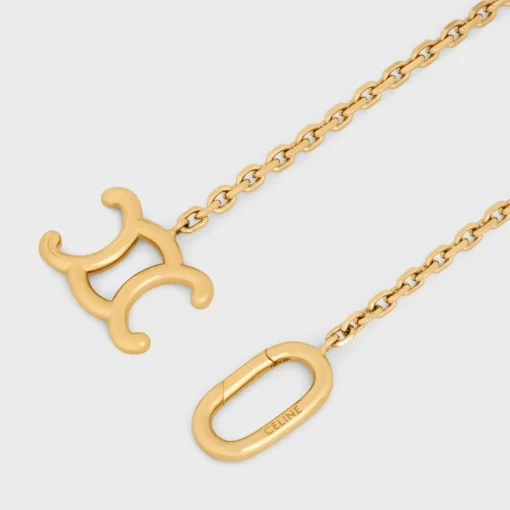 Triomphe Lock Necklace in Brass with Gold Finish