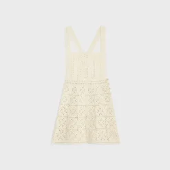 triomphe mini dress in crocheted cotton
