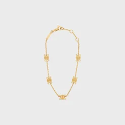Triomphe Mini Triomphe Bracelet in Brass with Gold Finish