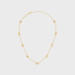 Triomphe Mini Triomphe Necklace in Brass with Gold Finish