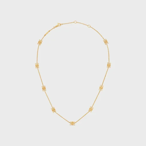 Triomphe Mini Triomphe Necklace in Brass with Gold Finish