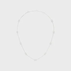 Triomphe Mini Triomphe Necklace in Brass with Rhodium Finish