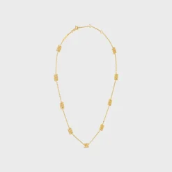Triomphe Mini Triomphe Necklace in Brass with Gold Finish