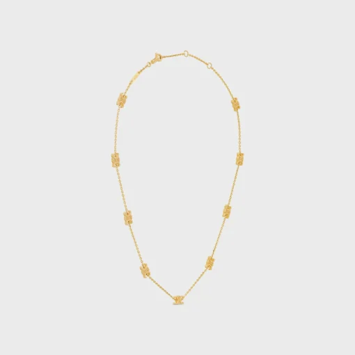Triomphe Mini Triomphe Necklace in Brass with Gold Finish