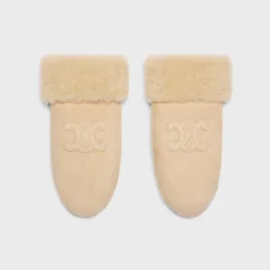 triomphe mittens in shearling