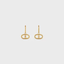 Triomphe Mobile Earrings in Brass with Gold Finish