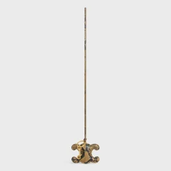 TRIOMPHE pom-pom keyring in PYTHON with Gold Finishing