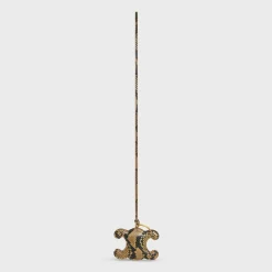 TRIOMPHE pom-pom keyring in PYTHON with Gold Finishing