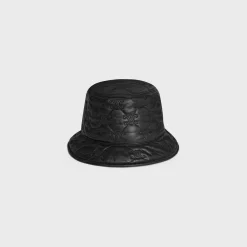 triomphe quilted bucket hat in soft lambskin