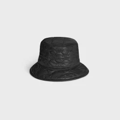 triomphe quilted bucket hat in soft lambskin