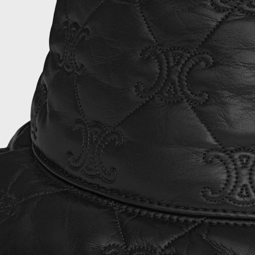 triomphe quilted bucket hat in soft lambskin