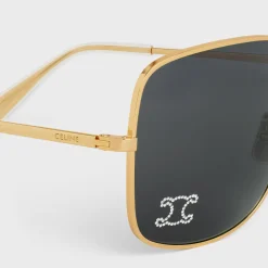 Triomphe Rhinestone 01 Sunglasses in Metal with Crystals