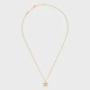 Triomphe Rhinestone Necklace in Brass with Gold Finish and Crystals