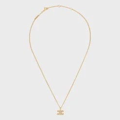 Triomphe Rhinestone Necklace in Brass with Gold Finish and Crystals