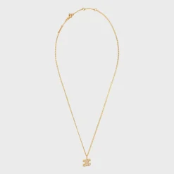 Triomphe Rhinestone Necklace in Brass with Gold Finish and Crystals