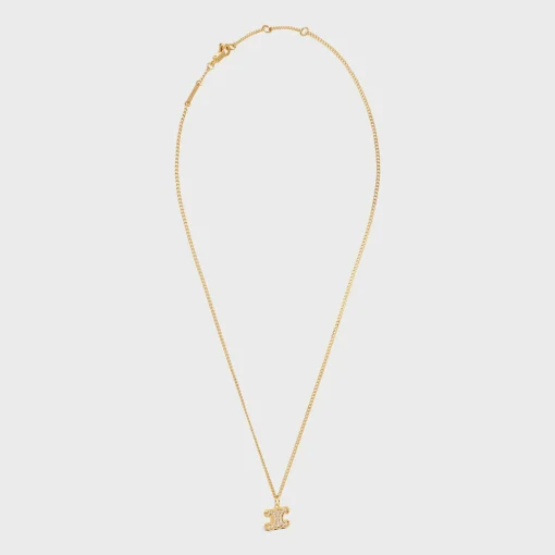 Triomphe Rhinestone Necklace in Brass with Gold Finish and Crystals