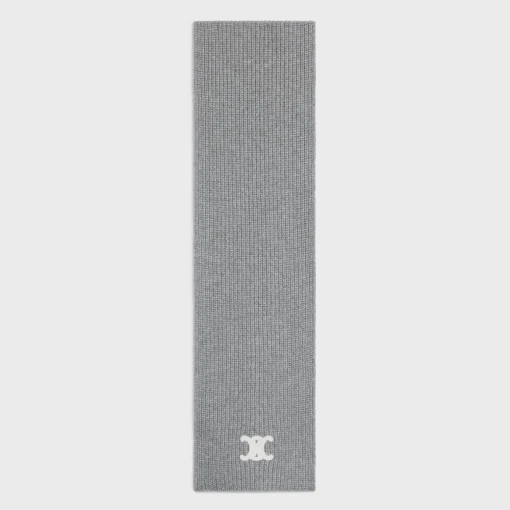 TRIOMPHE SCARF IN RIBBED CASHMERE WOOL