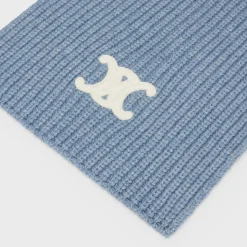 TRIOMPHE SCARF IN RIBBED CASHMERE WOOL