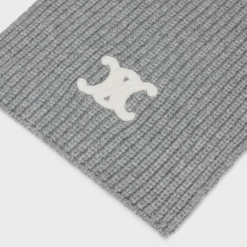 TRIOMPHE SCARF IN RIBBED CASHMERE WOOL
