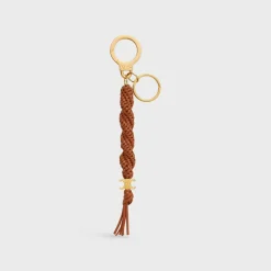 TRIOMPHE SCOUBIDOu KEYRING in smooth calfskin with Gold Finishing