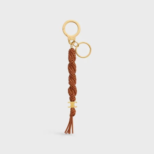 TRIOMPHE SCOUBIDOu KEYRING in smooth calfskin with Gold Finishing