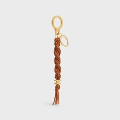 TRIOMPHE SCOUBIDOu KEYRING in smooth calfskin with Gold Finishing