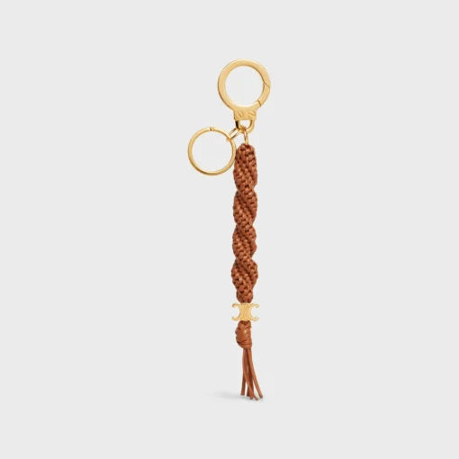 TRIOMPHE SCOUBIDOu KEYRING in smooth calfskin with Gold Finishing