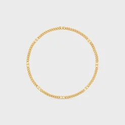 Triomphe Small Gourmette Necklace in Brass with Gold Finish