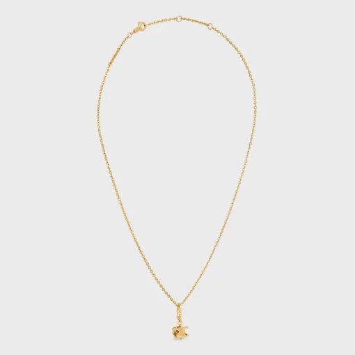 Triomphe Solitaire Necklace in Brass with Gold Finish